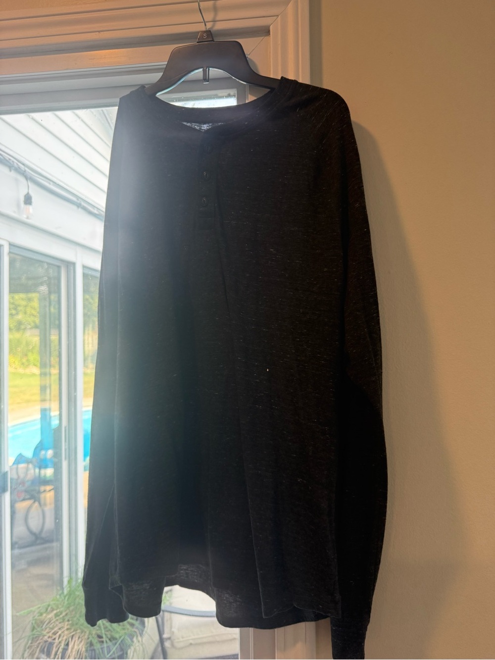 Goodfellow & Co Black Long-Sleeve Henley Shirt
